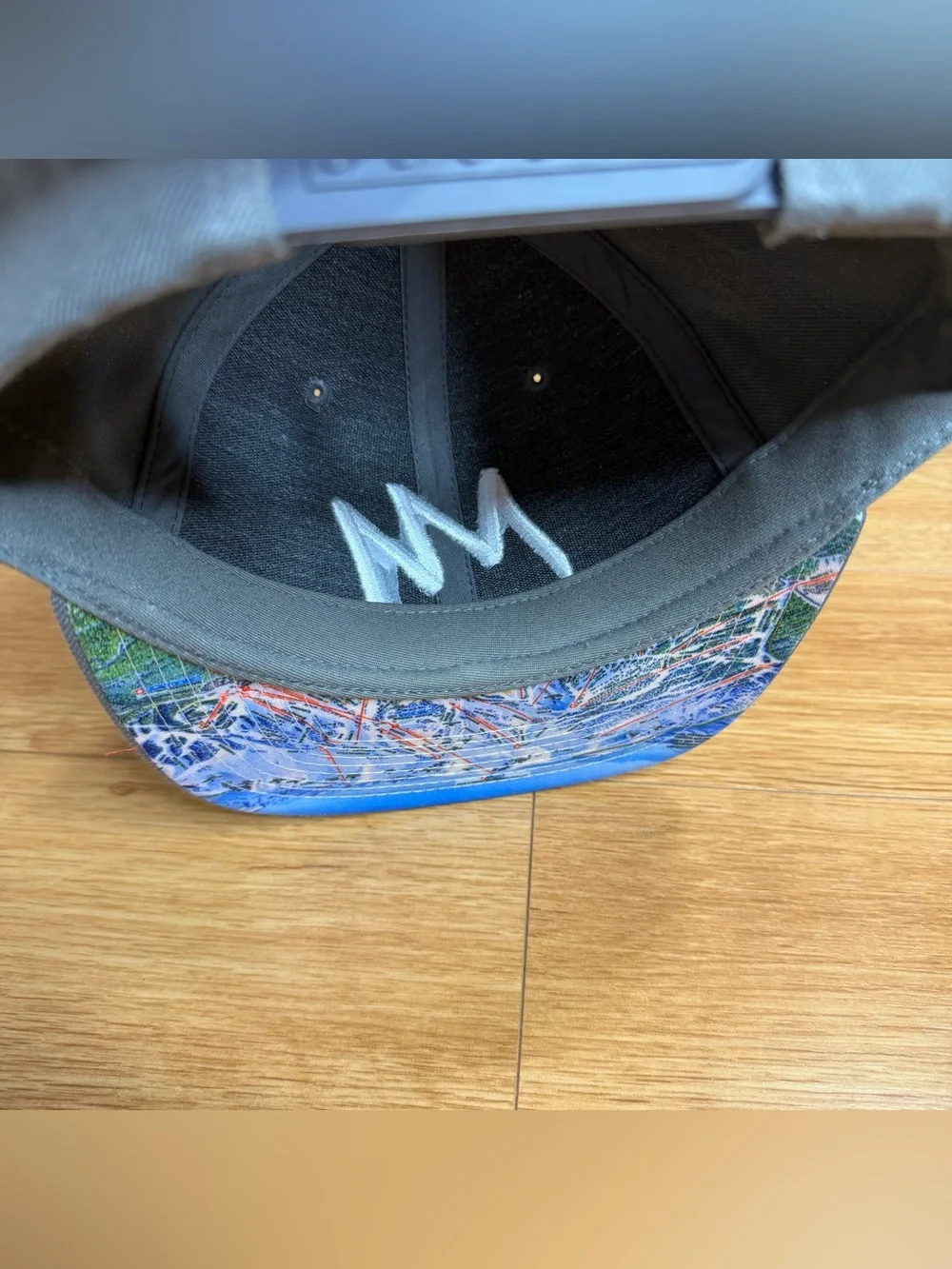 Mammoth Mountain Crown Trail Map Brim Cap Small Adult Or Youth Gray SnapBack